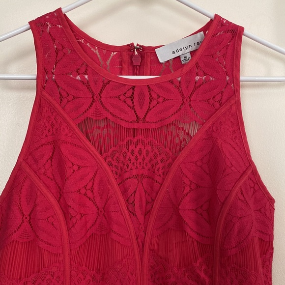 Adelyn Rae Pink Lace High Low MIDI Sheath Sleeveless Dress. Sz M. NWT - Picture 2 of 9